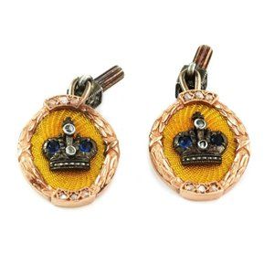 Old Russian Ruby Enamel 18kRose Gold Cufflinks